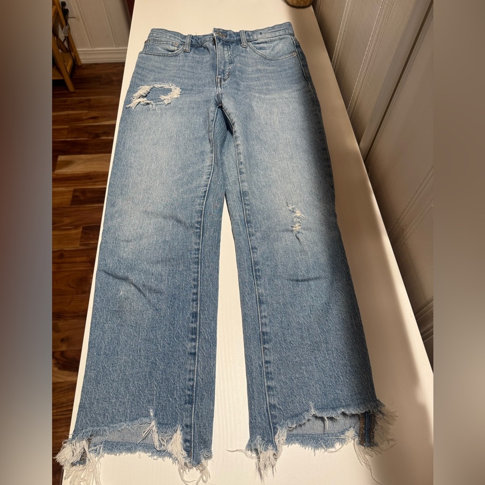 Madewell distressed straight leg jeans